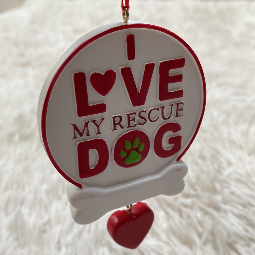 🎉HP🎉 Kurt S. Adler Rescue Dog Ornaments Set 2 💗 White & Red - Picture 9 of 12